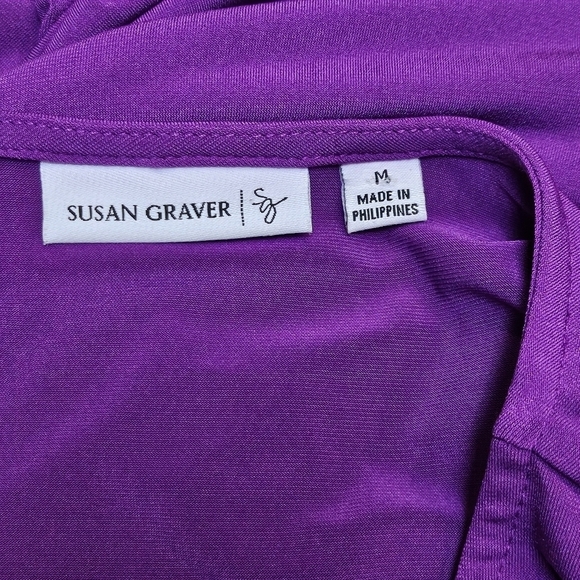Susan Graver A-Line Midi Purple Dress 92% Polyester 8% Spandex Size M - Picture 7 of 8